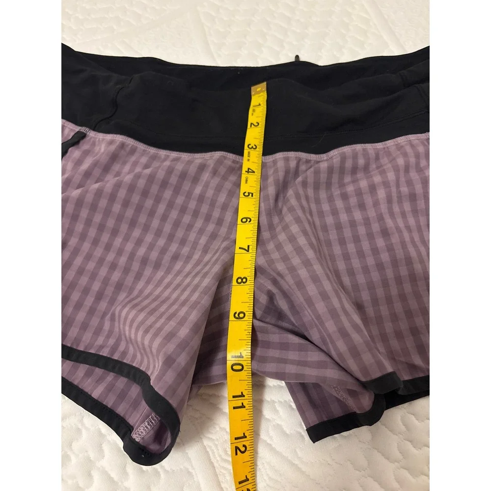 Lululemon Run Times Short Gin Gin Gingham Mauvelous Black Size 10